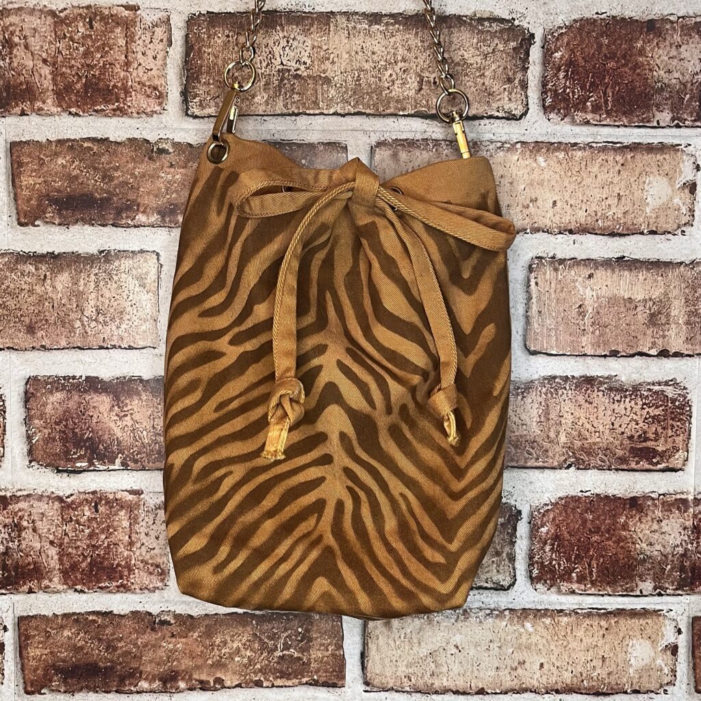 Zebra print denim bag